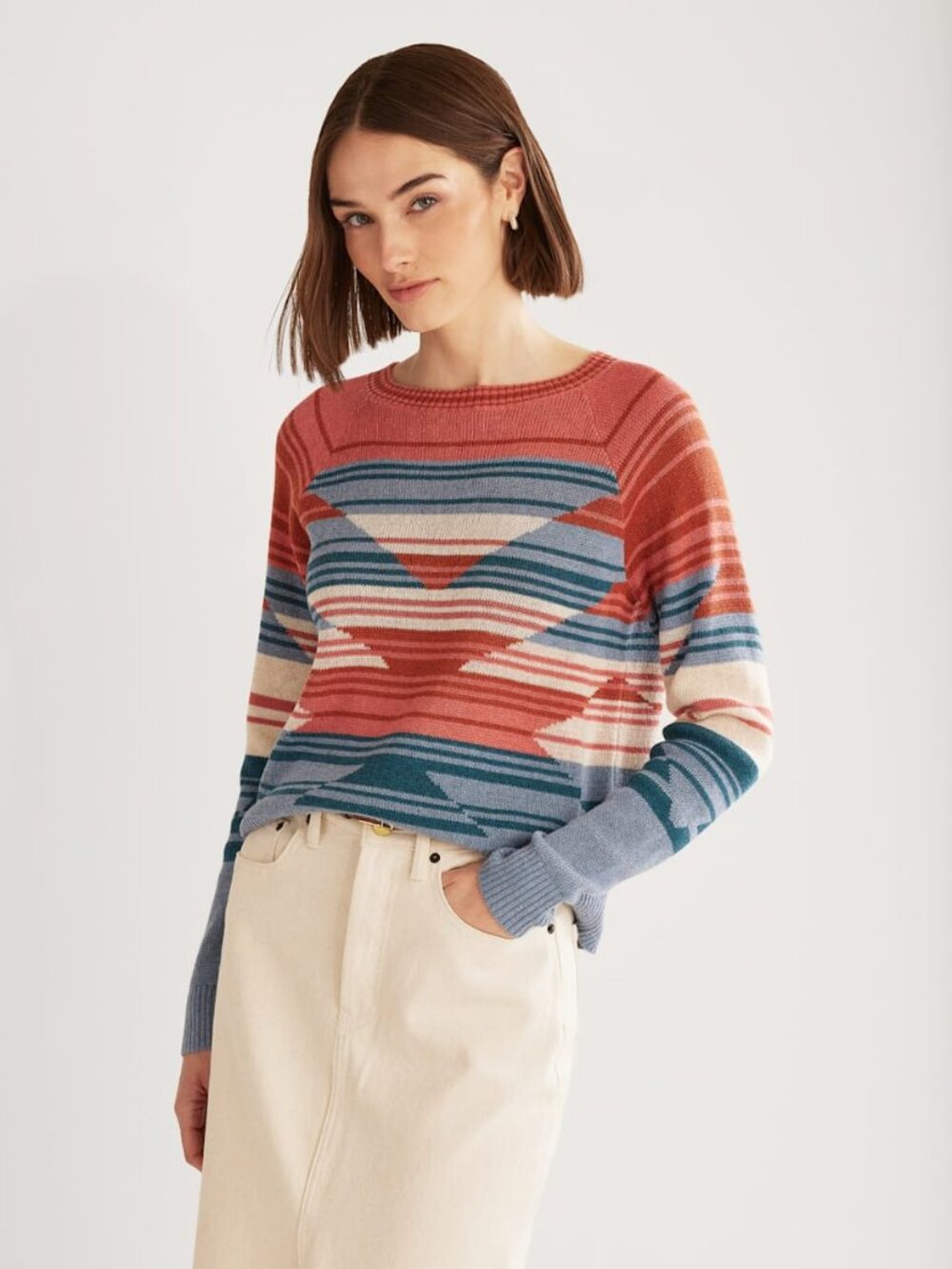 Pendleton Southwestern Graphic Sweater 100% Cotton Boho Western - Size M